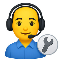 Technical support emoji icon isolated on transparent background