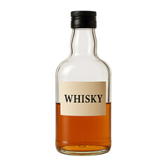 Whisky bottle isolated on transparent background