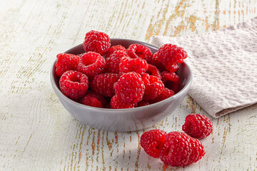 Ripe sweet juicy organic rasberry