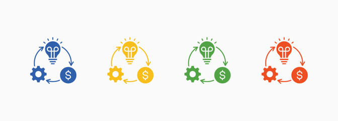 Entrepreneur Icon Set Color Multiple Style Collection