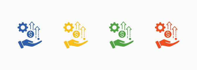 Monetization Icon Set Color Multiple Style Collection