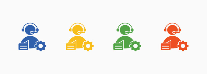 Customer Service Icon Set Color Multiple Style Collection