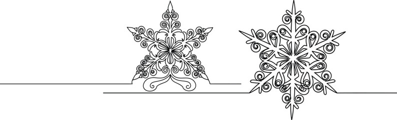 Elegant snowflake ornamental designs, delicate winter adornments with intricate patterns perfect for festive decorations and seasonal themes