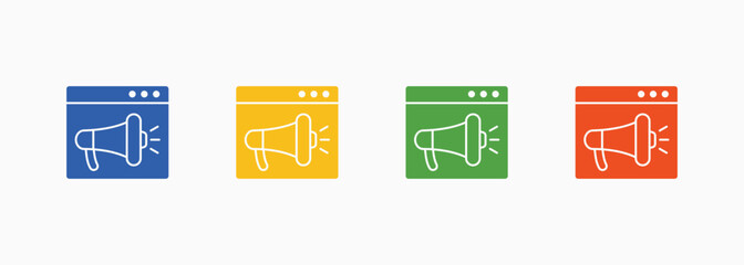 Digital Marketing Icon Set Color Multiple Style Collection