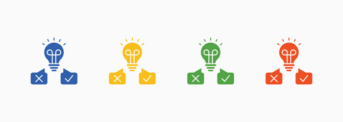 Feasibility Icon Set Color Multiple Style Collection