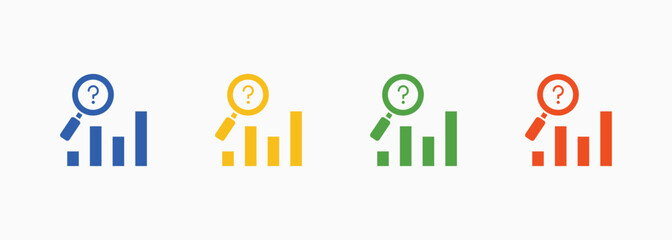 Sales Forecast Icon Set Color Multiple Style Collection