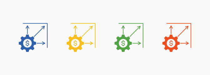 Scalability Icon Set Color Multiple Style Collection