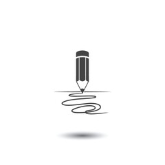 Pencil Drawing a Squiggly Line Icon