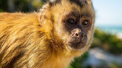 Close-up portrait of tufted capuchin monkey