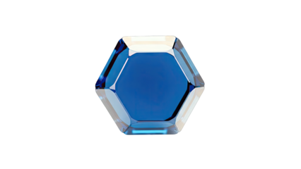Hexagonal Blue Crystal Gemstone