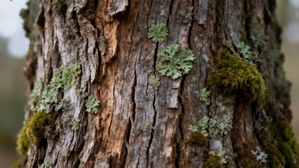 Fototapeta premium Weathered tree bark textures embodying wisdom and resilience.