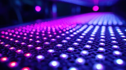 Abstract LED Panel with Pink and Blue Lights for Technology and Innovation Concepts