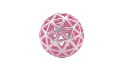 Pink Iridescent Geometric Sphere