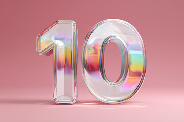Glass Number Ten Symbolizing Anniversary Or Milestone
