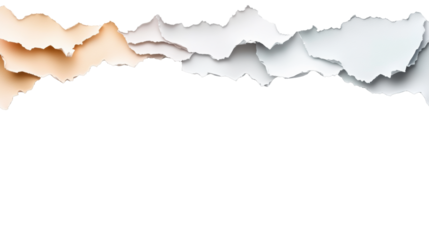 Torn Paper Layers on Transparent Background