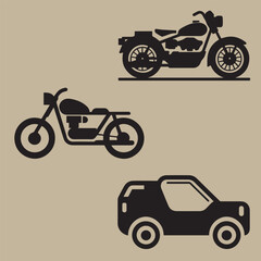 Obraz premium Vehicle Icons Set Flat Vector Illustration