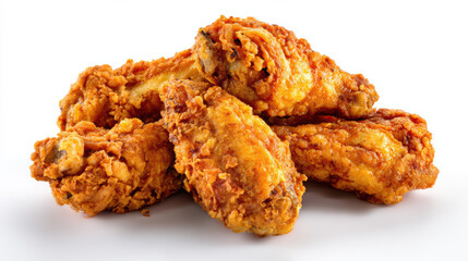 fried chicken wings crispy party snack on white background