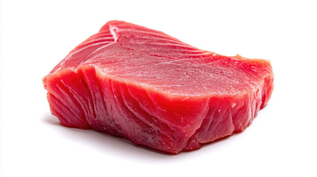 fresh raw tuna steak on white background