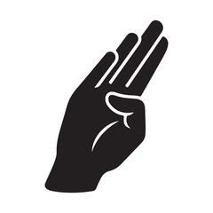 Obraz premium Hand gesture symbolizing peace or stop sign in minimalist style