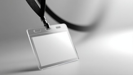 Blank ID Badge with Lanyard Mockup for Corporate Identity and Security Access