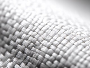 Macro texture of a white carbon fiber pattern showcasing a subtle weave, highlighting intricate details and smooth surface, ideal for design and automotive applications