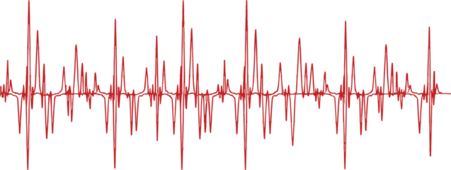 Abstract red line graph isolated on transparent background