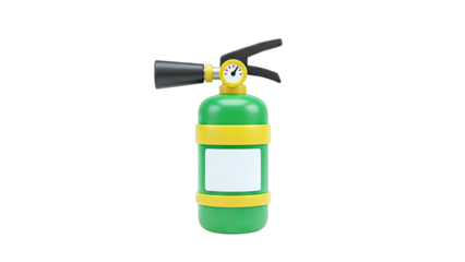 Cartoon Fire Extinguisher with Gauge and Blank Label