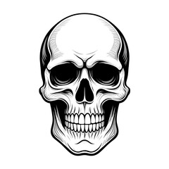 Fototapeta premium Black and White Skull Illustration for Graphic Design Art