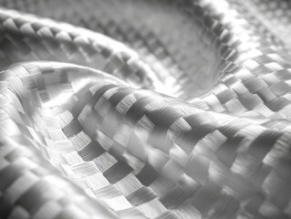 Macro texture of a white carbon fiber pattern with subtle weave showcasing intricate details and smooth surface, ideal for design applications and modern aesthetics