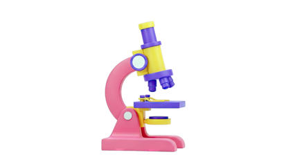 Colorful 3D Microscope Illustration