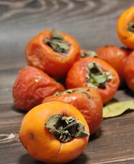  persimmons, orange cherries, autumn fruits, fruits full of vitamins, ripe fruits