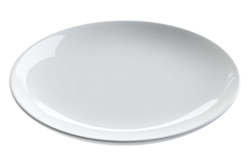 A clean, empty white plate, perfect for showcasing delicious dishes or enhancing your dining experience.
