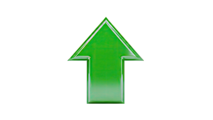 Green Arrow Pointing Up on White Background