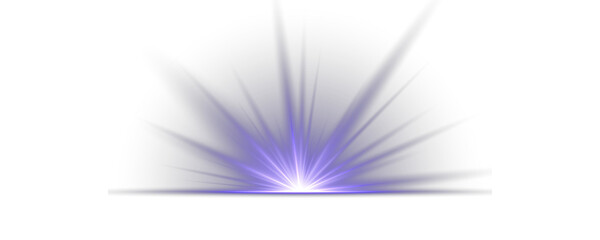 Luxurious design style. Futuristic blue light PNG with transparent highlights, glow, sun rays and bokeh sparks. Vibrant blue sparkling light burst and starburst explosion effect. Vector illustration.