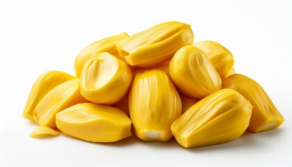 pile of ripe jackfruit isolated on white background a tropical fruit known for its unique flavor and aroma often used in vegetarian and vegan cuisine