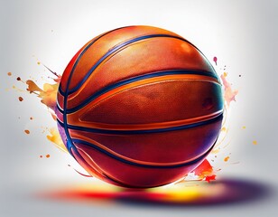isolated basketball on white background showcasing detailed texture and design for sports use