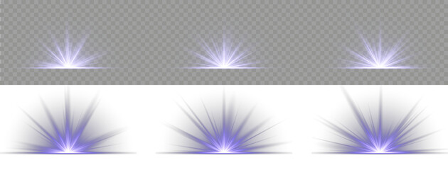 Glow bright light star, yellow sun rays, bokeh. PNG Sunbeam and Sunshine Glow with Lens Effect. Vector illustration. Bright light explosion of sun rays on a dark background. Luxurious design style.