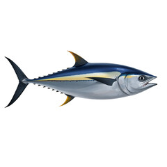 Obraz premium Yellowfin Tuna Fish Illustration - Blue and Silver Marine Animal