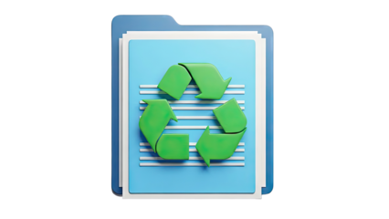 Recycling Symbol on Folder Icon