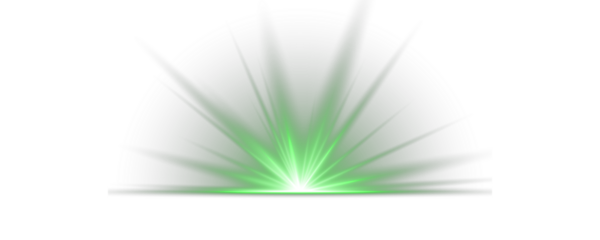 Bright light explosion of sun rays on a dark background. Vector illustration. Luxurious design style. Glow bright light star, green sun rays, bokeh. PNG Sunbeam and Sunshine Glow with Lens Effect.