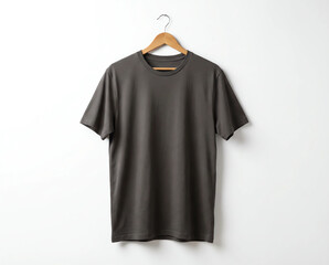 black t shirt on hangers for mockup