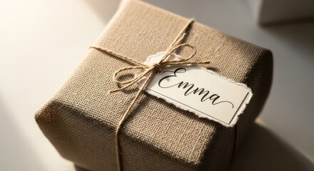 Gift Box with Personalized Name Tag.