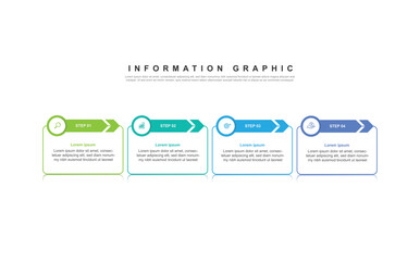 modern design template banner infographic. 4 step process information or presentation with icons