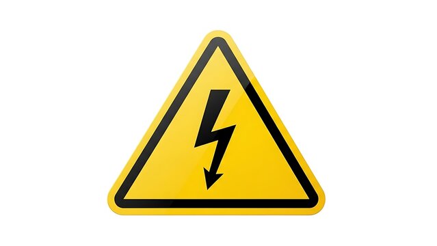 High voltage warning sign with lightning bolt symbol