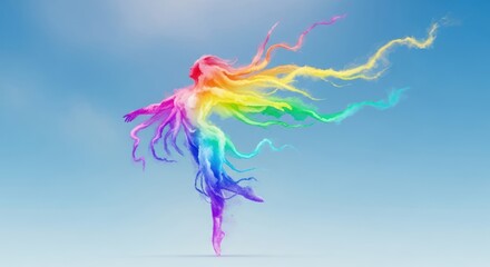 Rainbow Wind Streamers Dancing.