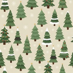 Obraz premium Festive Christmas Tree Pattern.