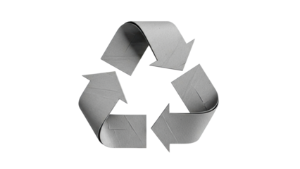 Textured gray cardboard recycle symbol representing environmental conservation and responsible consumption, ideal for sustainability reports, ecofriendly branding, and green living