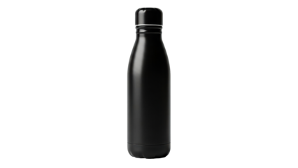 Black insulated metal water bottle with a screw top lid for keeping drinks hot or cold, perfect for lifestyle, sports, travel, and healthrelated hydration uses
