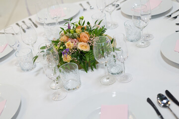 Fototapeta premium Various detail of wedding decorations, cookies, cakes, flowers and arranges