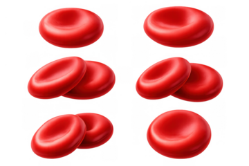 Red blood cell circulating in bloodstream, important component of human blood, vital oxygen carrier, biological illustration, transparent background